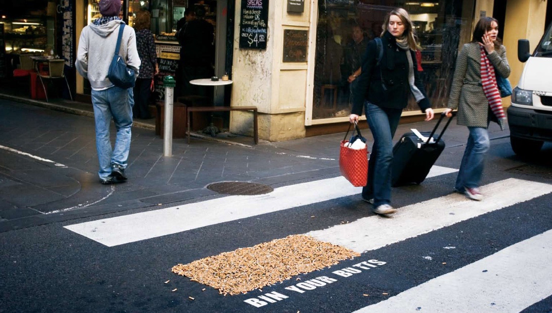 Bin Your Butts Crosswalk