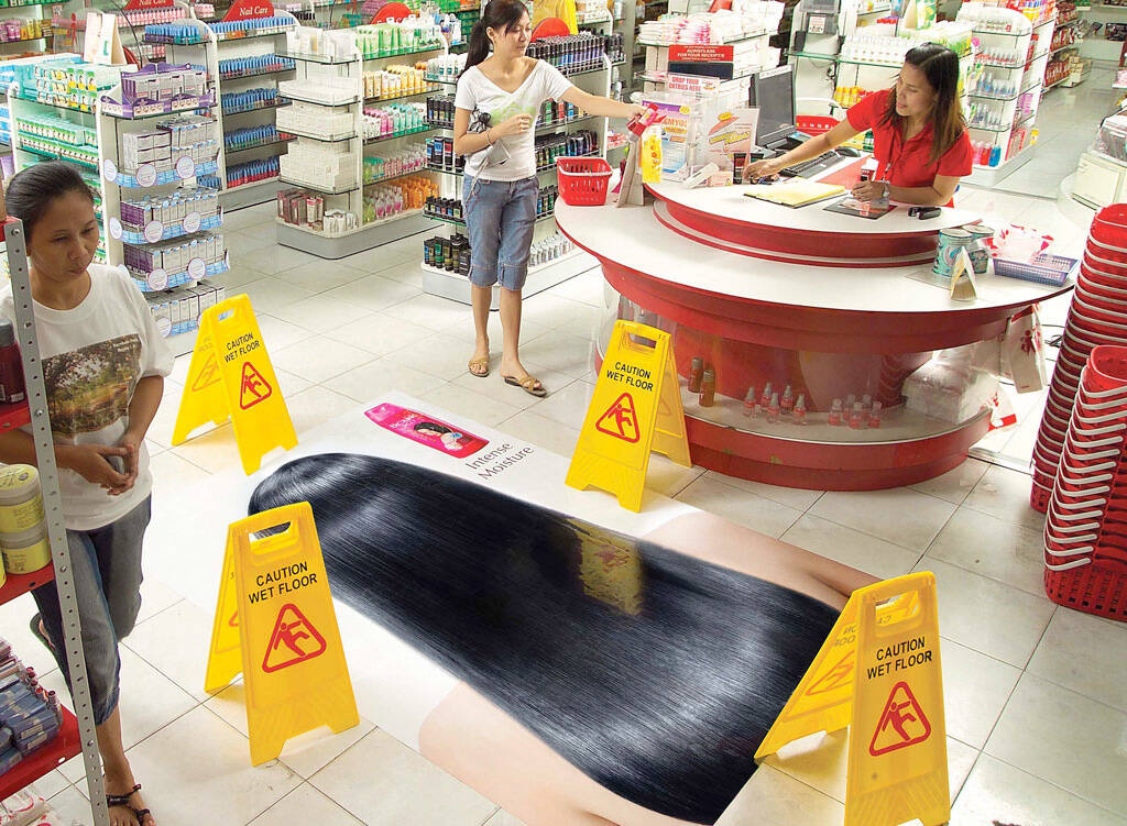 Caution Wet Floor Hair